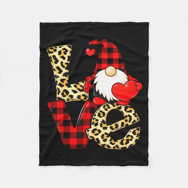 Gnome Love Valentine Gnomes Valentines Day Men Wom Fleecedecke (Vorderseite)