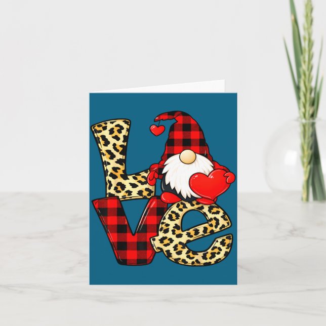 Gnome Love Valentine Gnomes Valentines Day Men Wom Karte (Vorderseite)