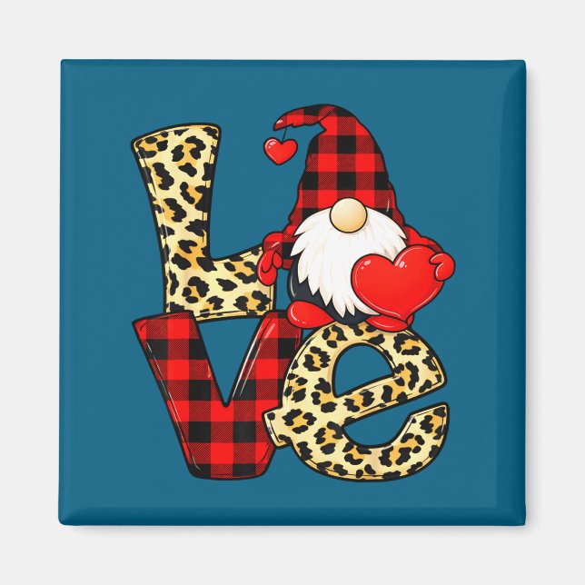 Gnome Love Valentine Gnomes Valentines Day Men Wom Magnet (Vorne)