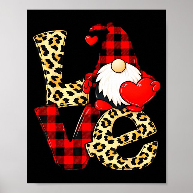 Gnome Love Valentine Gnomes Valentines Day Men Wom Poster (Vorne)