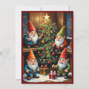 Gnome Lustig Trendig Whimsisch Fantasy Kein Foto Feiertagskarte
