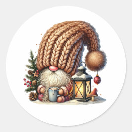 Gnome Made Eggnog Round Sticker