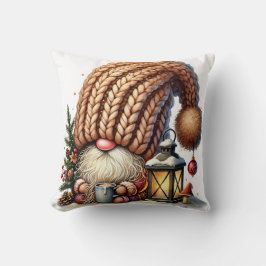 Gnome Made Eggnog Throw Pillow Kissen