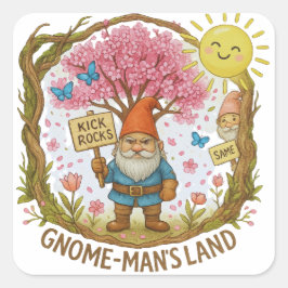 GNOME-MAN’S LAND QUADRATISCHER AUFKLEBER