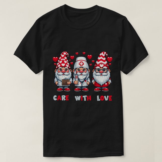 Gnome Medical Trio: Care with Love T-Shirt (Design vorne)