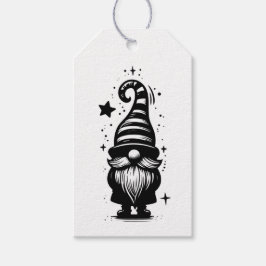 Gnome Merry Christmas Chic Grunge Black & White Geschenkanhänger