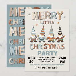 Gnome Merry Little Christmas Party Einladung