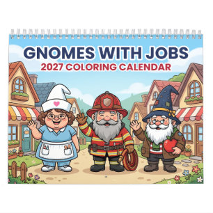 Gnome mit Berufen 2027 Malen Kalender