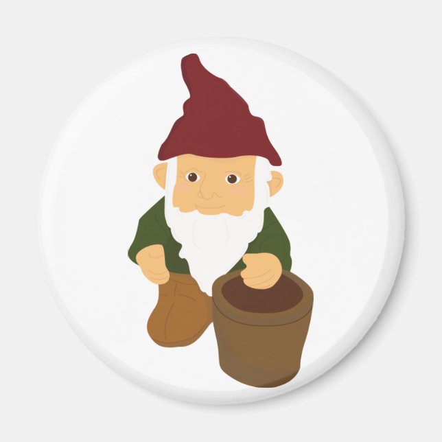 Gnome mit Eimer Magnet (Vorne)