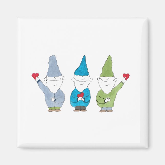 Gnome mit Herzen Magnet (Vorne)