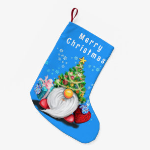 Gnome mit Herzgeschenk Weihnachten Strumpf Kleiner Weihnachtsstrumpf
