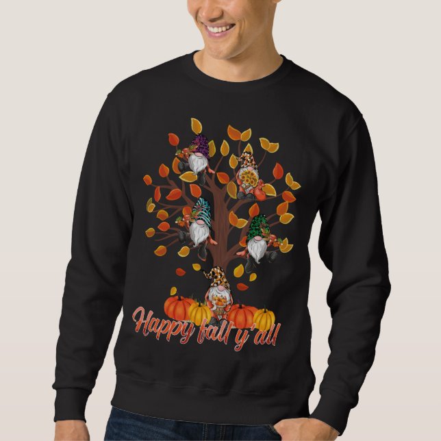 Gnome mit Kürbisdekor für Aut Sweatshirt (Vorderseite)