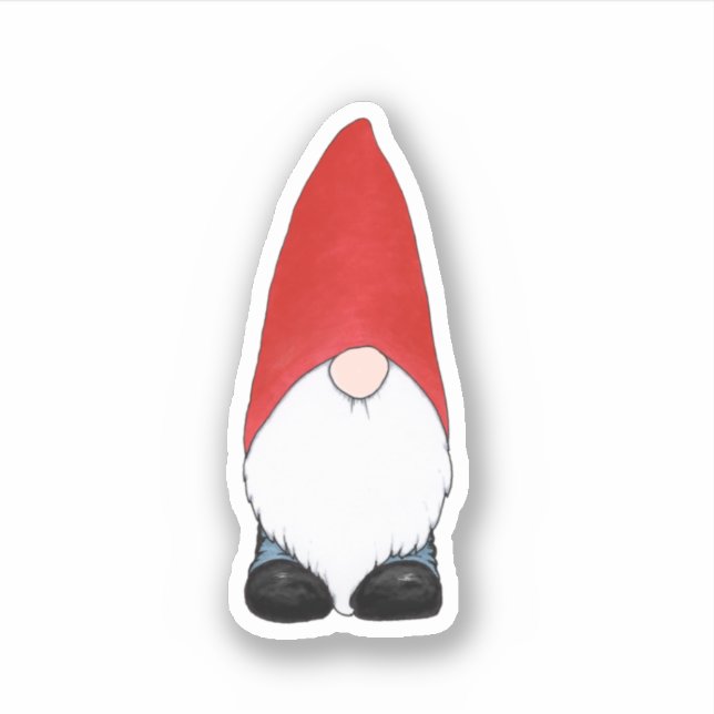 Gnome mit Kurzem Red Hat Aufkleber (Vorderseite)