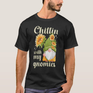 Gnome mit Sonnenblumenmotiv mit Gartengno T-Shirt