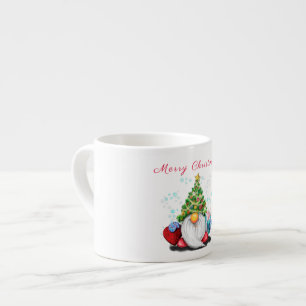 Gnome mit Weihnachtsbaumhut und Gift-Tasse Espressotasse