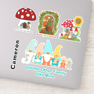 Gnome Mushroom Zuhause Family Collection Add Name  Aufkleber