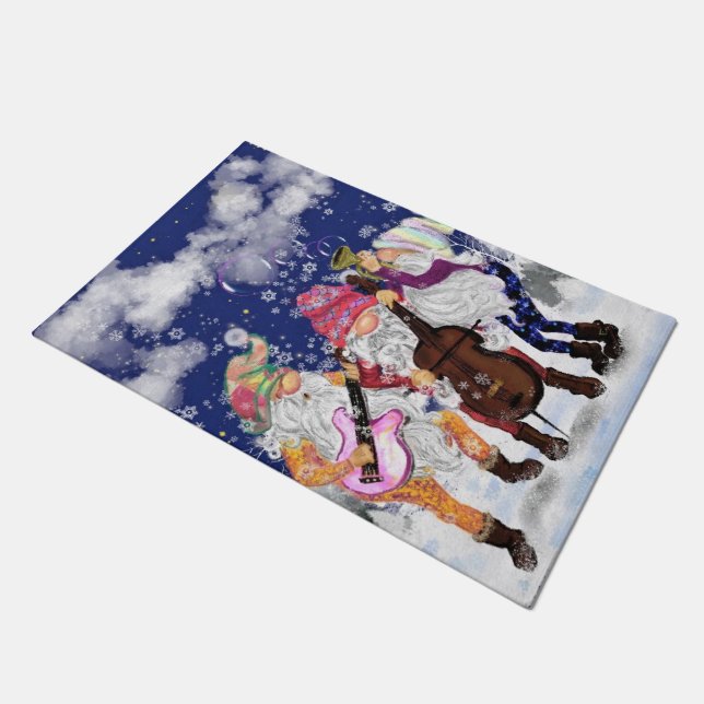 Gnome Music Christmas Doormats Fußmatte (Schrägansicht)