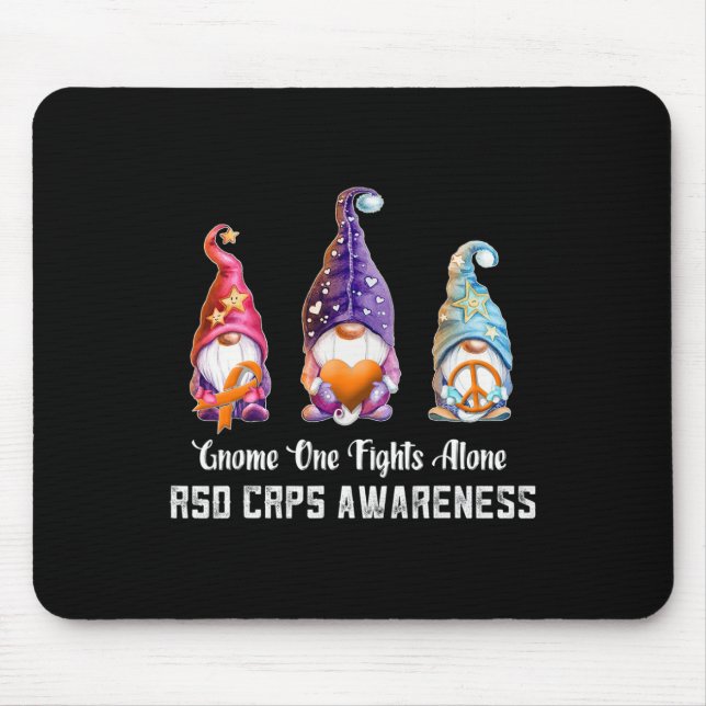 Gnome Niemand kämpft Rsd Crps Awareness allein Rsd Mousepad (Vorne)