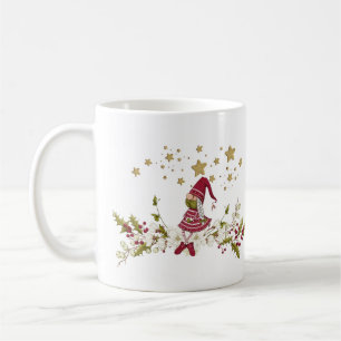 Gnome Nordic Red Green Gold Stars Kaffeetasse