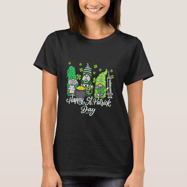 Gnome Nurses Saint Pattys Scrub Nurse St Patricks T-Shirt (Vorderseite)