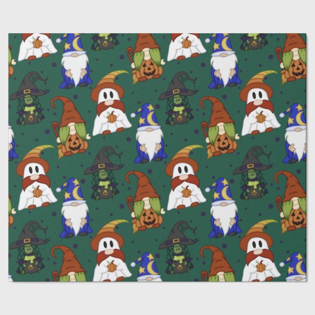 Gnome-o-Ween (Groß) Geschenkpapier (Saum)