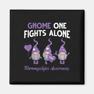 Gnome One Fights Allone Fibromyalgie Awareness Mon Magnet