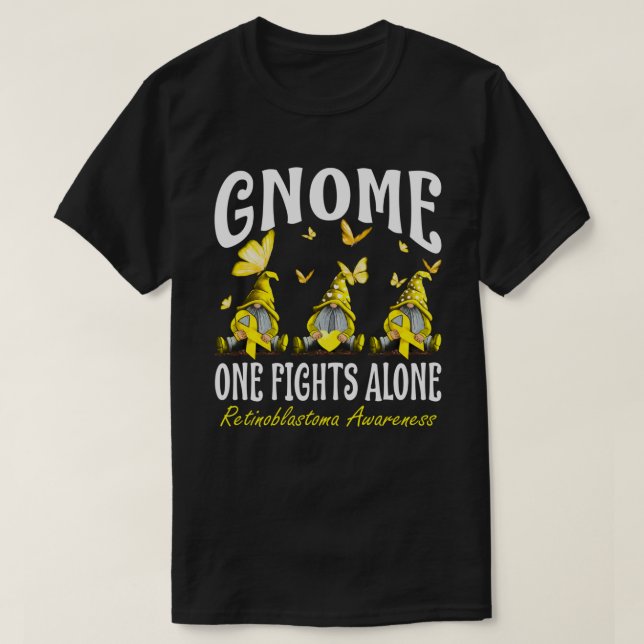 Gnome One Fights Allone Retinoblastoma Bewusstsein T-Shirt (Design vorne)