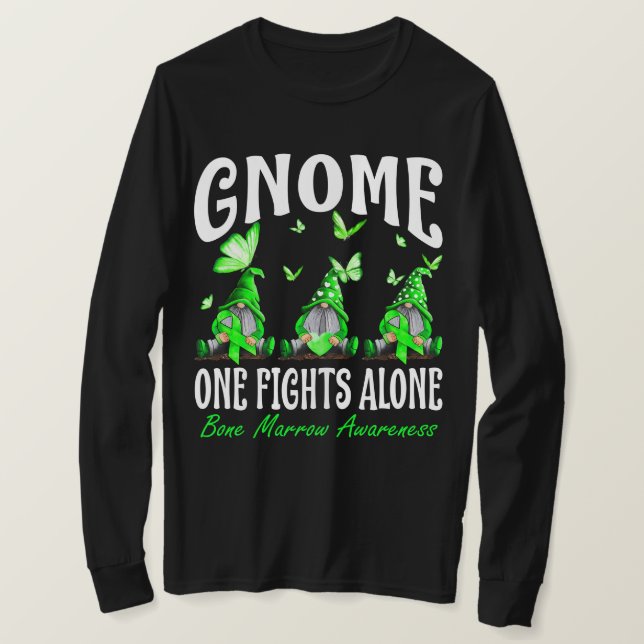Gnome One Fights Alone Bone Marrow Awareness T-Shirt (Design vorne)