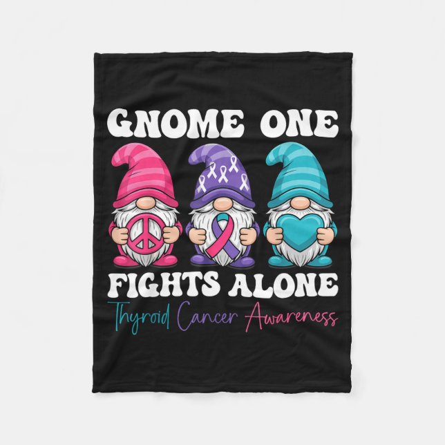 Gnome One Fights Alone - Christmas Thyroid Cancer  Fleecedecke (Vorderseite)