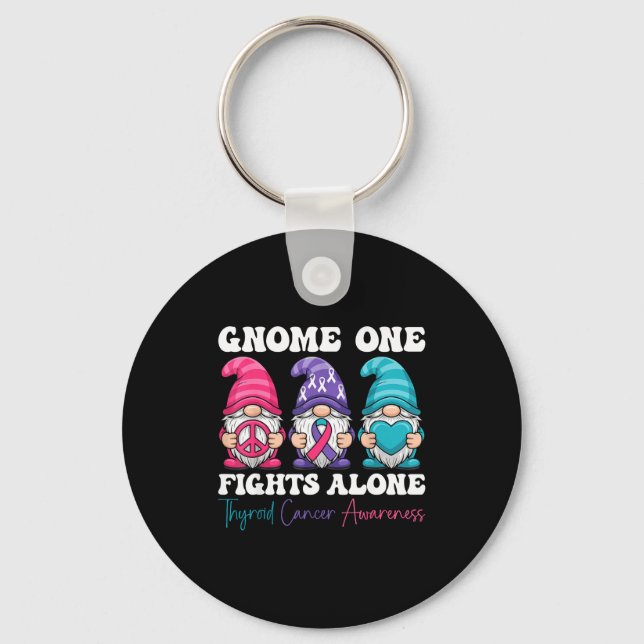 Gnome One Fights Alone - Christmas Thyroid Cancer  Schlüsselanhänger (Vorderseite)