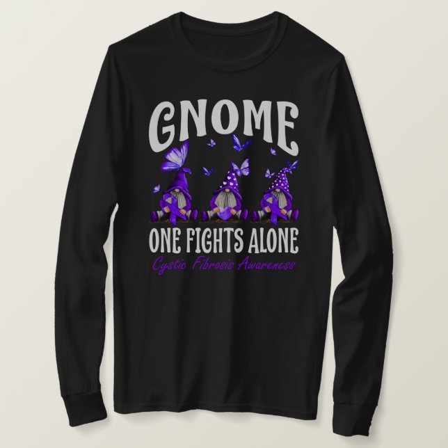 Gnome One Fights Alone Cystic Fibrosis Awareness T-Shirt (Design vorne)