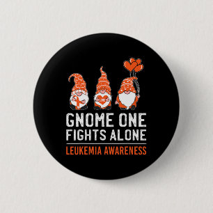 Gnome One Fights Alone Leukemia Cancer Awareness R Button
