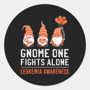 Gnome One Fights Alone Leukemia Cancer Awareness R Runder Aufkleber