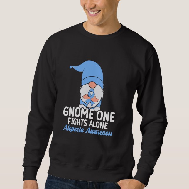 Gnome One kämpft allein Alopezie Bewusstsein Sweatshirt (Vorderseite)