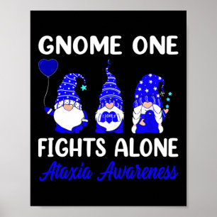 Gnome One kämpft allein Blue Ribbon Ataxie-Bewusst Poster