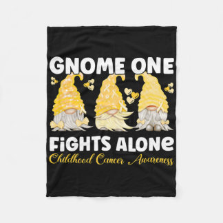 Gnome One kämpft allein Gold Kindheitskrebs-Bewuss Fleecedecke