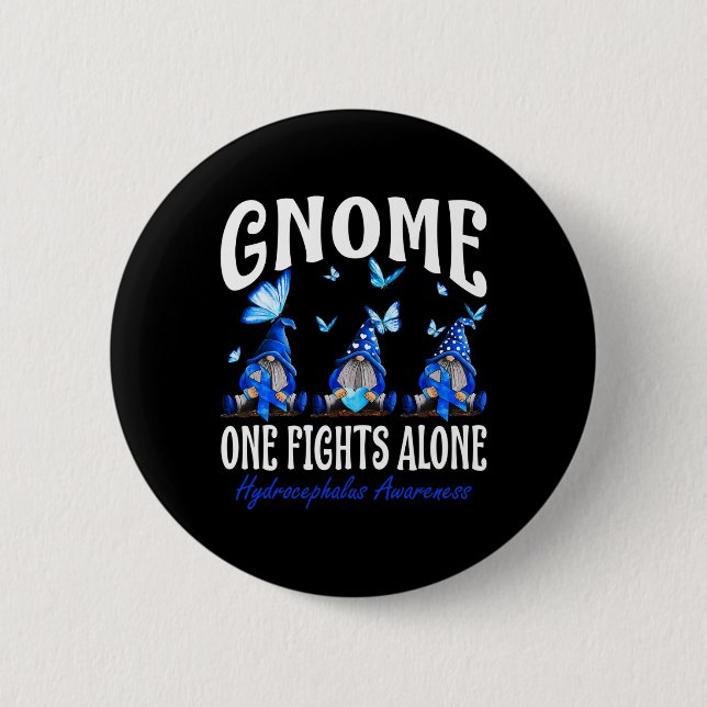 Gnome One kämpft allein Hydrocephalus Bewusstsein Button (Vorderseite)