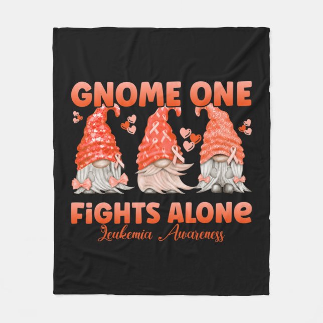 Gnome One kämpft allein Orange Leukämie Bewusstsei Fleecedecke (Vorderseite)