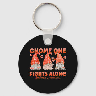 Gnome One kämpft allein Orange Leukämie Bewusstsei Schlüsselanhänger