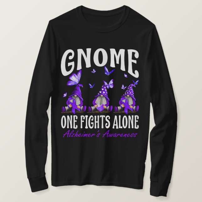 Gnome One kämpft allein um Alzheimer's Bewusstsein T-Shirt (Design vorne)