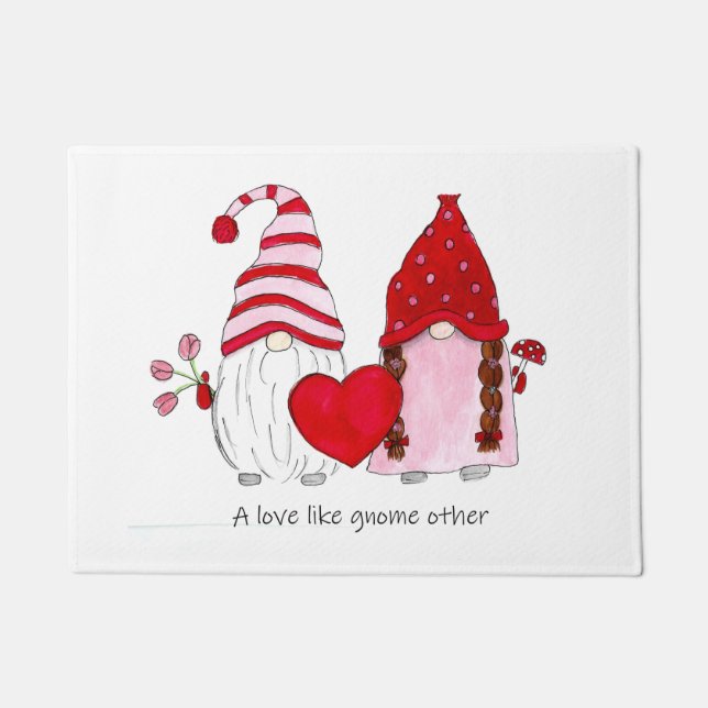 gnome paar valentine wie gnome andere Liebe Fußmatte (Vorderseite)