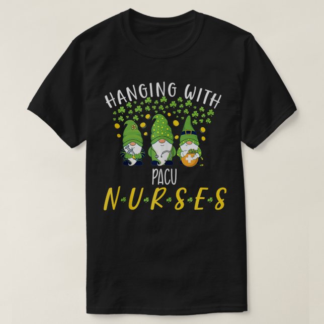 Gnome PACU Nurses Funny Irish Nurse St Patricks Da T-Shirt (Design vorne)