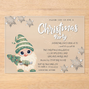 Gnome PineTree Bokeh Firmen-Weihnachtsfeier Acryleinladungen