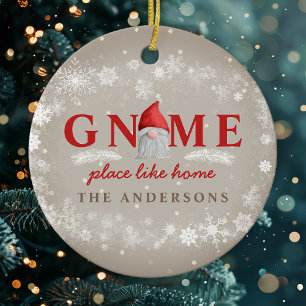 Gnome Place like Zuhause Christmas Keramik Ornament