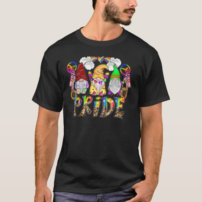 Gnome Pride Leopard LGBT Flag Gay Pride Month Tran T-Shirt (Vorderseite)