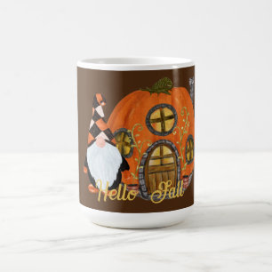 Gnome & Pumpkin House Fall Scene Kaffeetasse