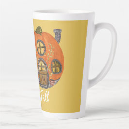 Gnome & Pumpkin House Fall Scene Milchtasse