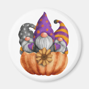Gnome Pumpkin Trio Magnet