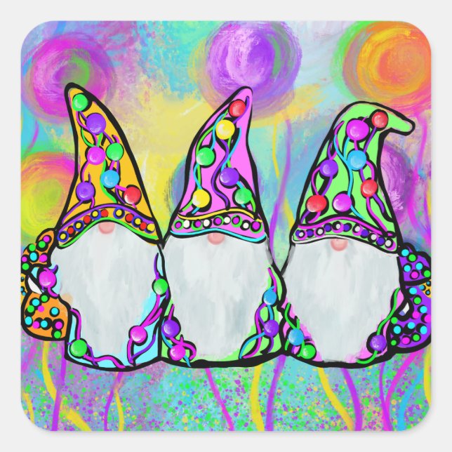 GNOME QUADRATISCHER AUFKLEBER (Vorderseite)