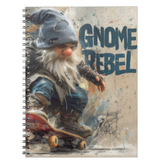 Gnome-Rebell-Skateboard-Grafik Notizblock